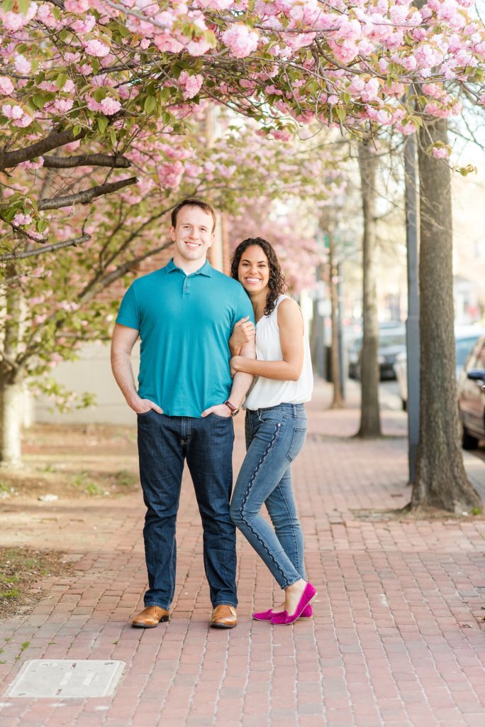 old-town-alexandria-engagement-session-cherry-blossoms