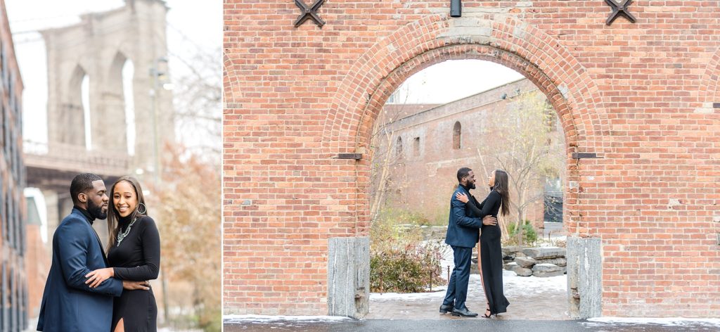 brick wall engagement session NYC