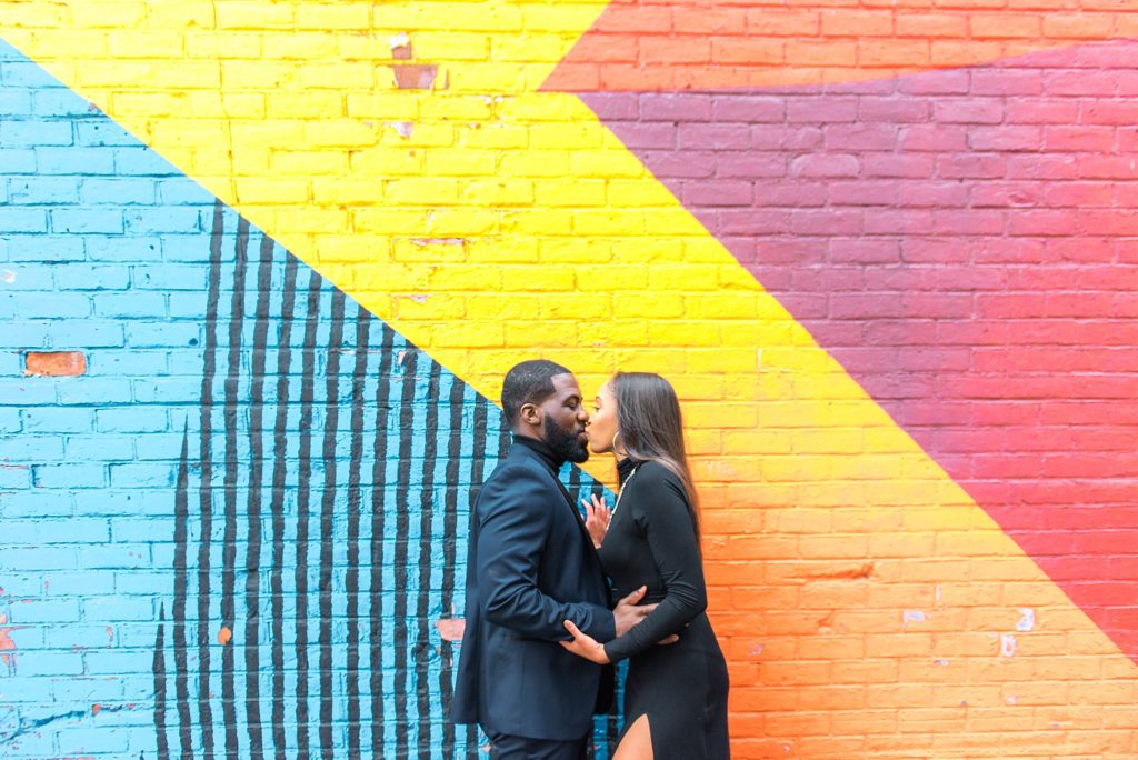 colorful NYC engagement session