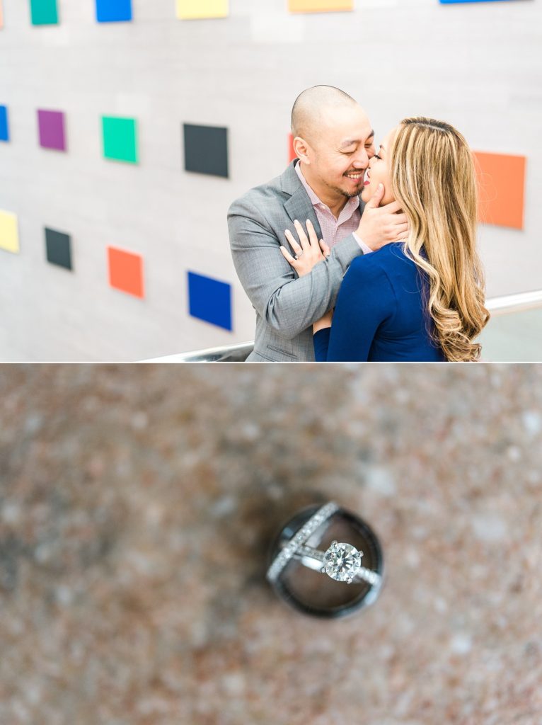colorful squares engagement ring