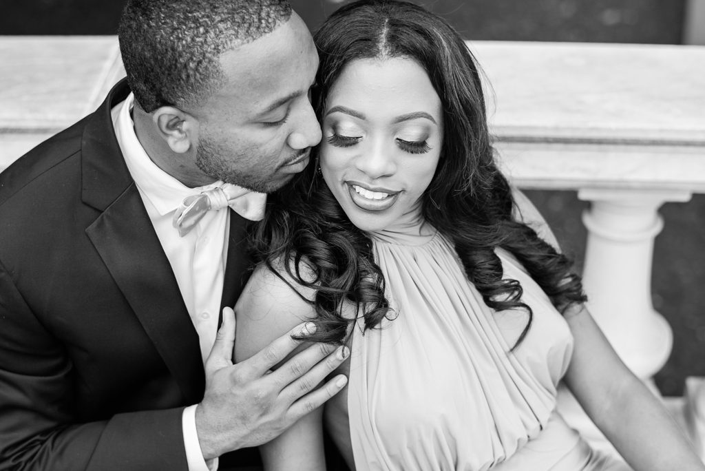 Black couple first wedding anniversary session in Washington DC
