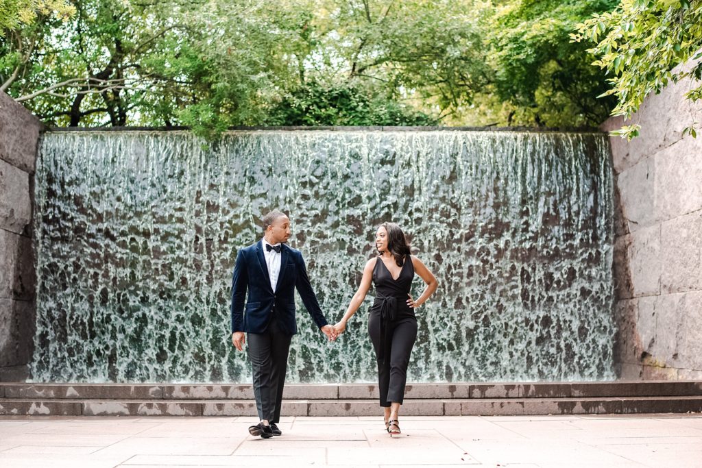 Smiling together first wedding anniversary session in Washington DC