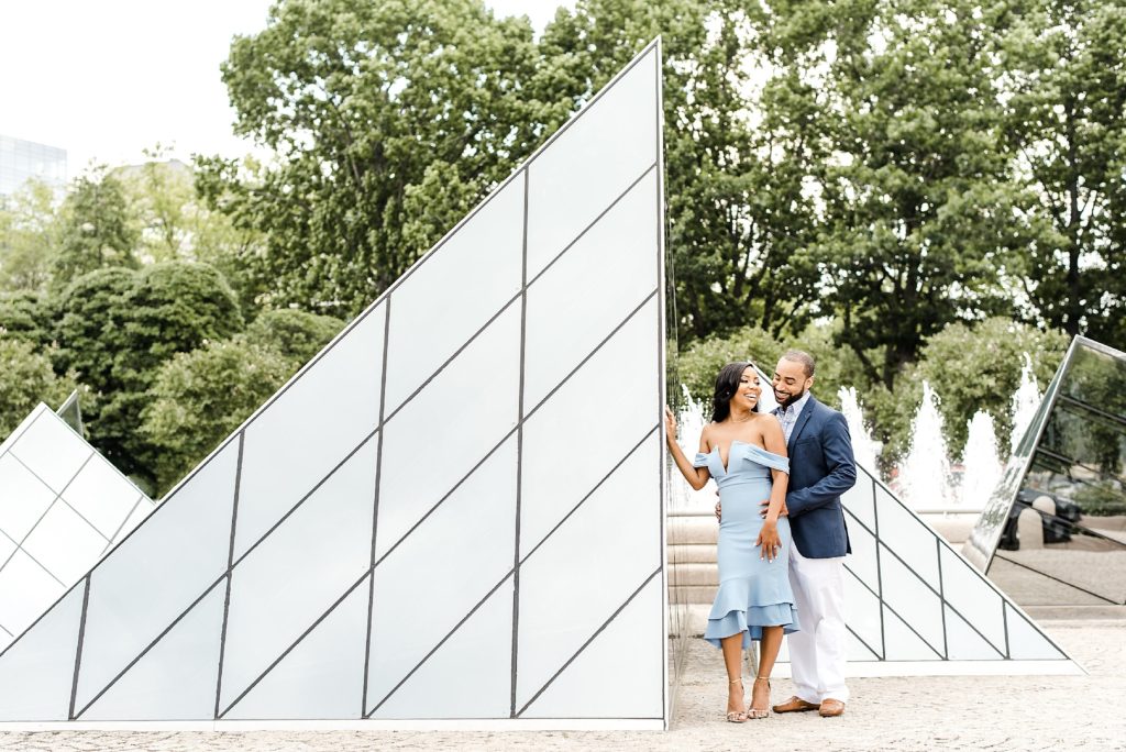 engagement session on grounds of National Gallery of Art